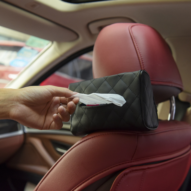 Universal Leather Tissue Bag Car Chair Back Tissue Box Car Sunshade Tissue Box Car Tissue Dispenser