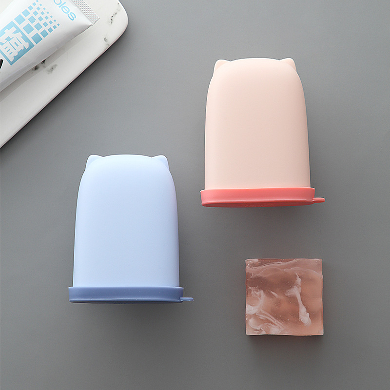 A153 Silicone Soap Box with Lid Travel Portable Sealed Waterproof Soap Dish Home Bathroom Toilet Soap Holder