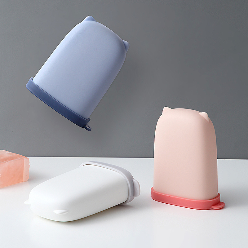 A153 Silicone Soap Box with Lid Travel Portable Sealed Waterproof Soap Dish Home Bathroom Toilet Soap Holder