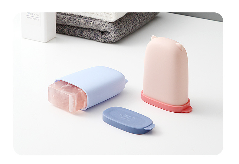 A153 Silicone Soap Box with Lid Travel Portable Sealed Waterproof Soap Dish Home Bathroom Toilet Soap Holder