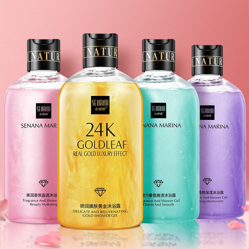 Senana Marina 24K Gold Shower Gel Deep Cleansing Fragrance Perfume Body Lotion Fragrance Quicksand Bath Lotion Winter