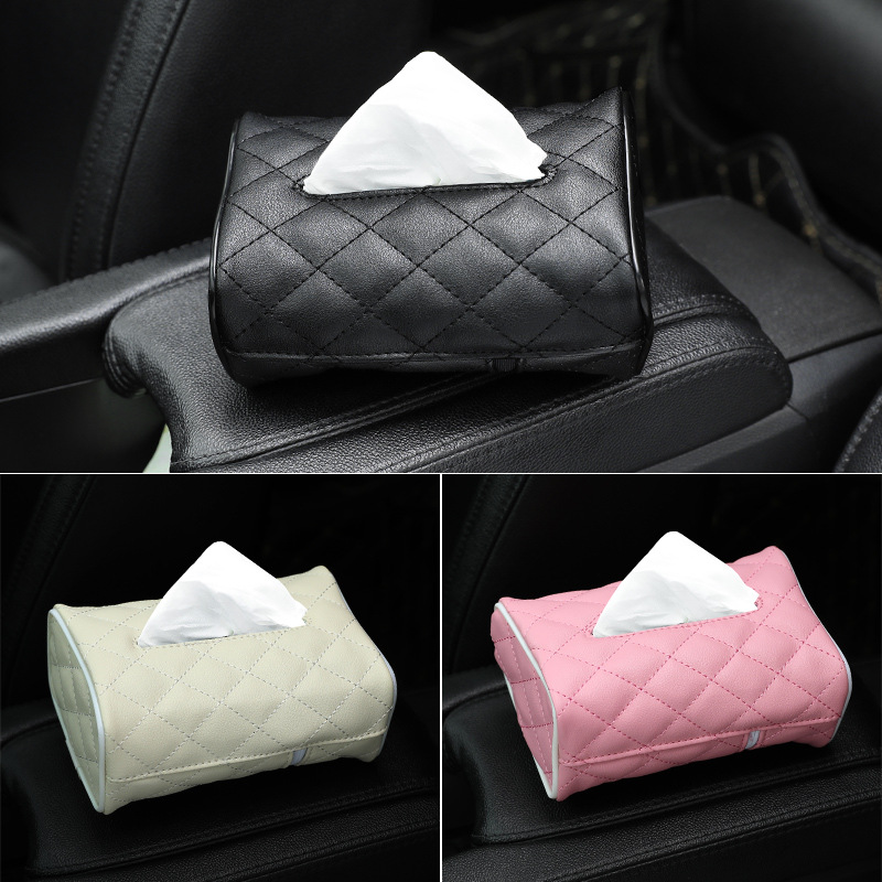 Sun Visor Hanging on Chair Back inside the Car Tissue Box Creative Car Accessory Tissue Cover Tissue Box Tissue Bag