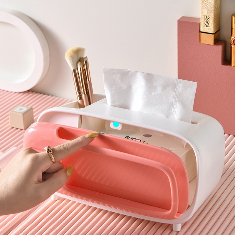 Creative TV Desktop Tissue Box Paper Box Magnetic Remote Control Storage Box Napkin Box