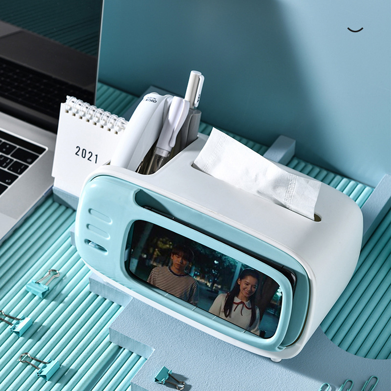 Creative TV Desktop Tissue Box Paper Box Magnetic Remote Control Storage Box Napkin Box