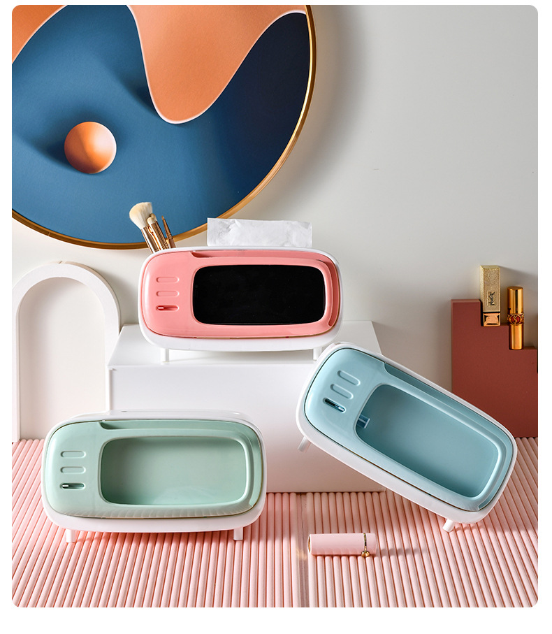 Creative TV Desktop Tissue Box Paper Box Magnetic Remote Control Storage Box Napkin Box