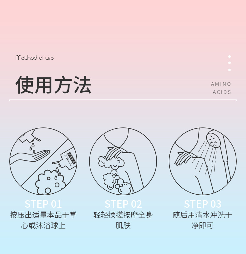 Hanlun Meiyu Amino Acid Perfume Shower Gel Lasting Fragrance Moisturizing Body Lotion after the Event Xingchen Moisturizing Shower Gel
