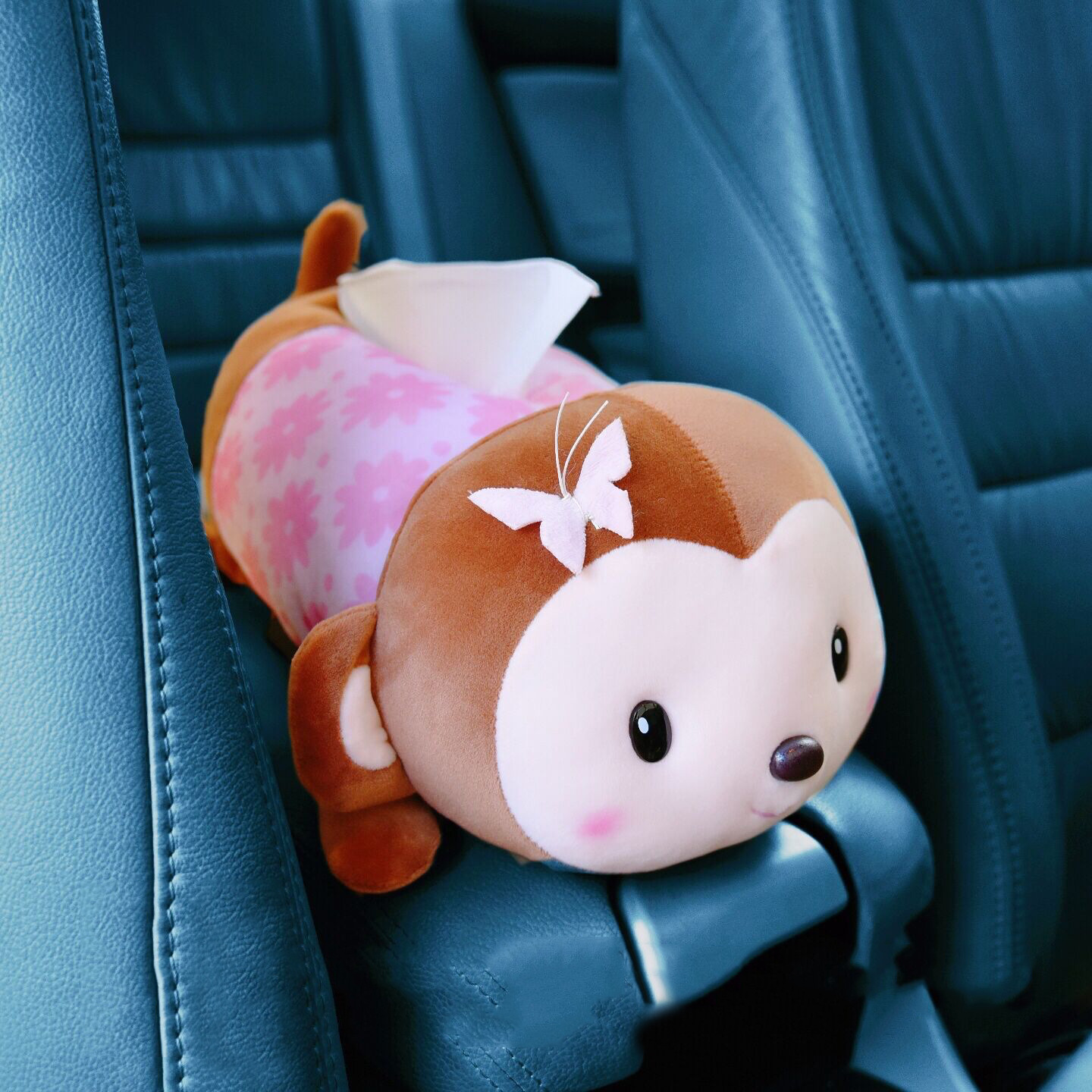 Creative Leather Monkey Tissue Box Car Supplies Hanging Car Chair Back Monkey Tissue Box Cartoon Cute