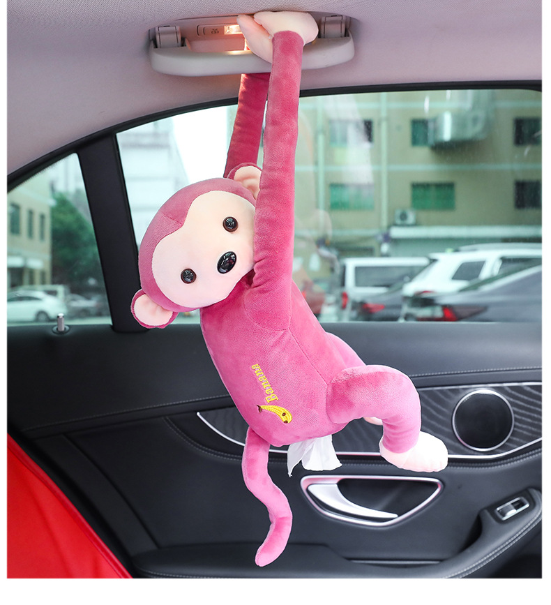 Creative Leather Monkey Tissue Box Car Supplies Hanging Car Chair Back Monkey Tissue Box Cartoon Cute Creative Leather Monkey Tissue Box Car Supplies Hanging Car Chair Back Monkey Tissue Box Cartoon Cute