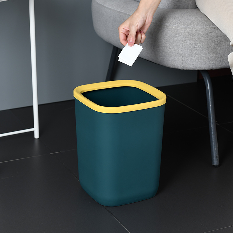 New Simple Large Trash Can Home Living Room Toilet Basket Kitchen without Lid Small Trash Can