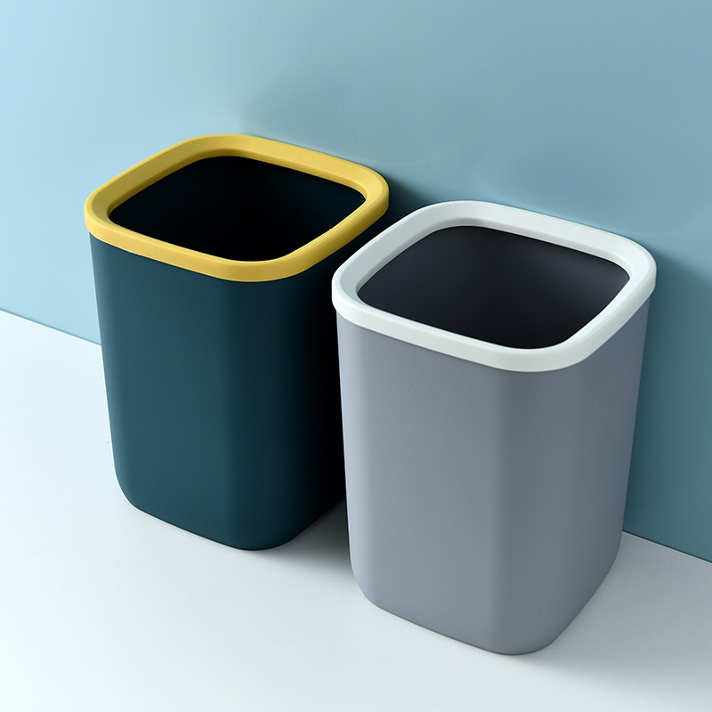 New Simple Large Trash Can Home Living Room Toilet Basket Kitchen without Lid Small Trash Can
