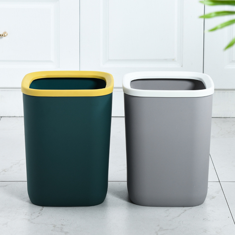 New Simple Large Trash Can Home Living Room Toilet Basket Kitchen without Lid Small Trash Can