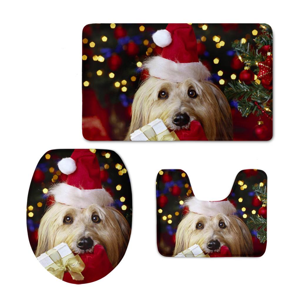 New Cute Christmas Hat Toilet Lid Set Fashion Toilet Lid Pad Soft U-Shaped Mat One Piece Minimum Order New Cute Christmas Hat Toilet Lid Set Fashion Toilet Lid Pad Soft U-Shaped Mat One Piece Minimum Order