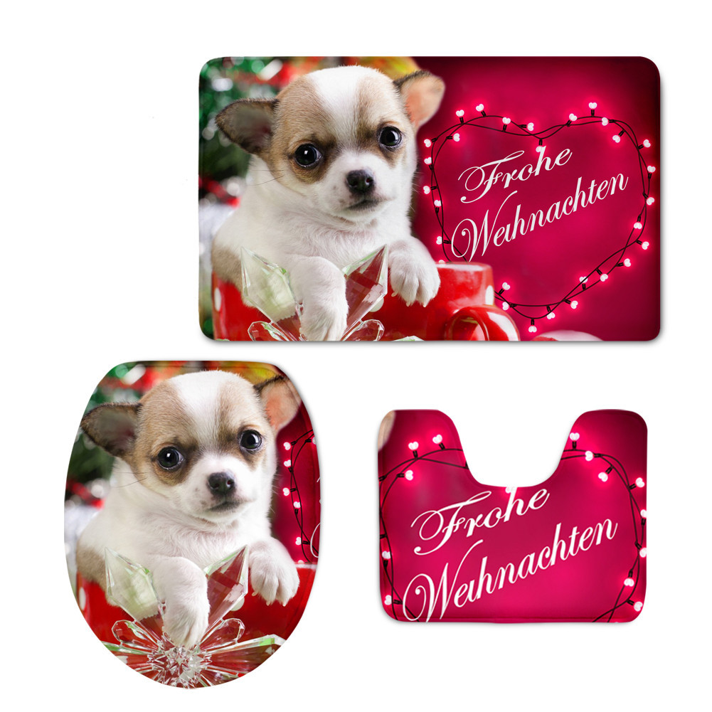 New Cute Christmas Hat Toilet Lid Set Fashion Toilet Lid Pad Soft U-Shaped Mat One Piece Minimum Order New Cute Christmas Hat Toilet Lid Set Fashion Toilet Lid Pad Soft U-Shaped Mat One Piece Minimum Order
