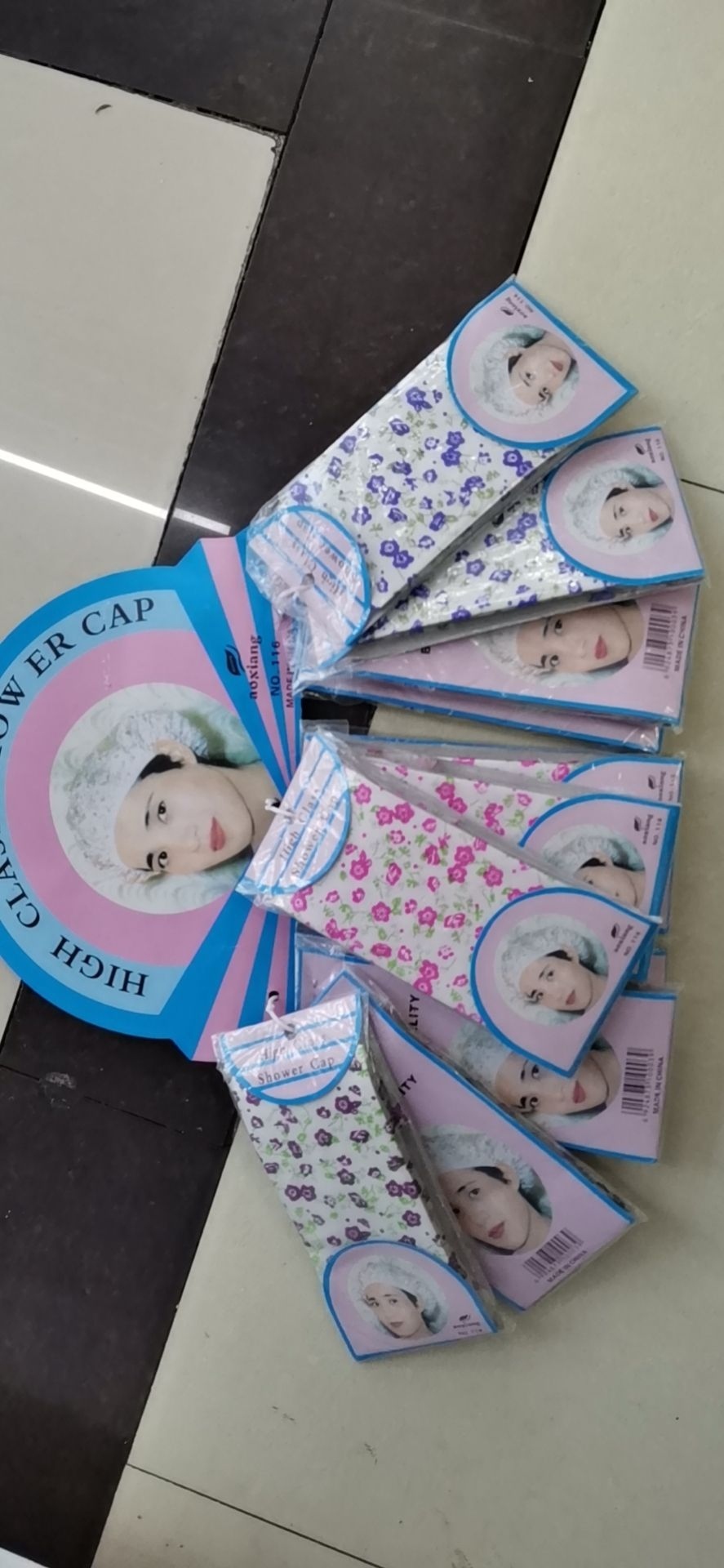 Shower cap hanging big card, 2400 pieces per piece, mixed color