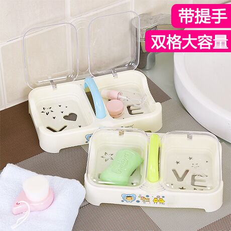 Creative simple two-body high-capacity toilet SOAP box with a lid or double-checked SOAP box