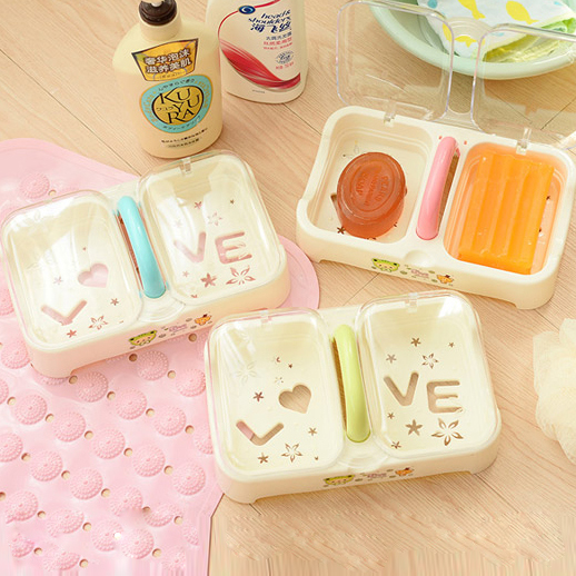 Creative simple two-body high-capacity toilet SOAP box with a lid or double-checked SOAP box
