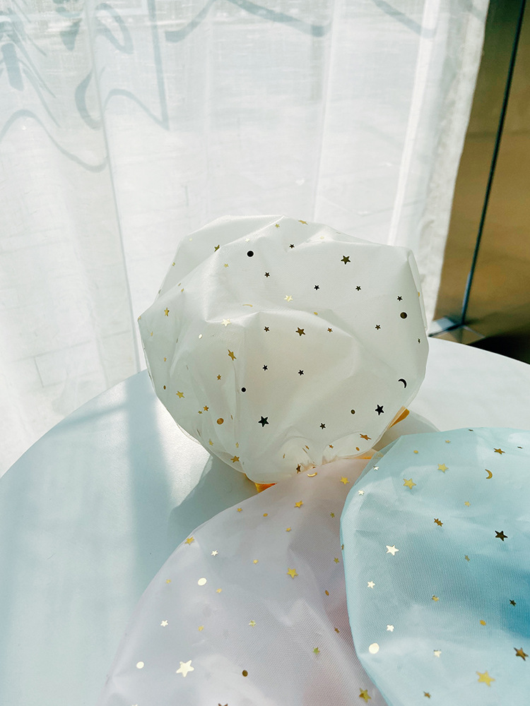 Factory Wholesale Double-Layer Mesh + Eva Female Bath Shower Cap Household Adult Cute XINGX Hat Korean Shower Cap