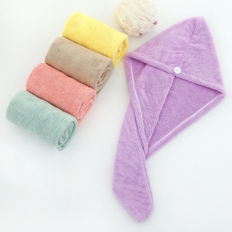 High Density Hair-Drying Cap Quick-Drying Female Absorbent Coral Fleece Towels Shampoo Ultra-Fine Dimension Thickened Shower Cap Strong Water Absorption