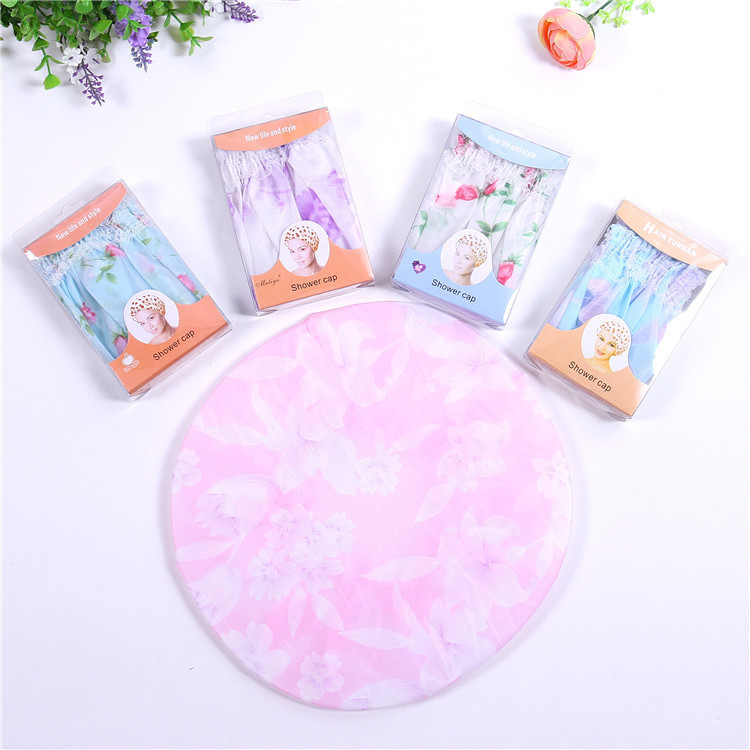 Factory Direct Sales Hot Sale Rainproof Cloth Shower Cap Home BATH ESSENTIAL Shower Cap Environmental Protection PE Hair Care Cover