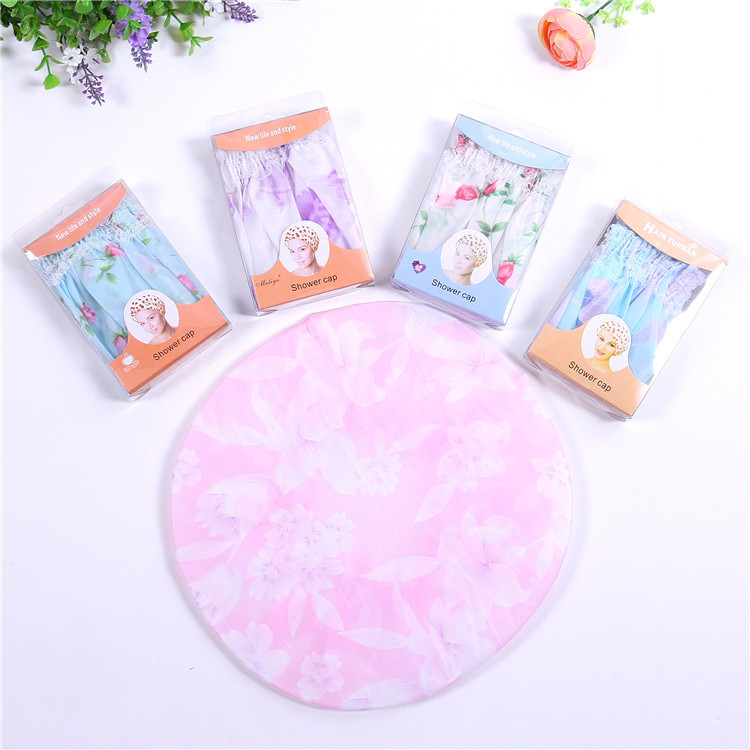 Factory Direct Sales Hot Sale Rainproof Cloth Shower Cap Home BATH ESSENTIAL Shower Cap Environmental Protection PE Hair Care Cover