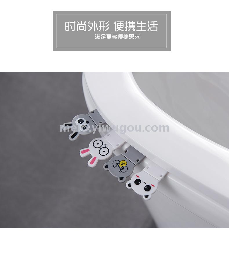 Folding cartoon toilet lid holder, anti-dirty toilet lid handle, toilet lid lifting portable holder