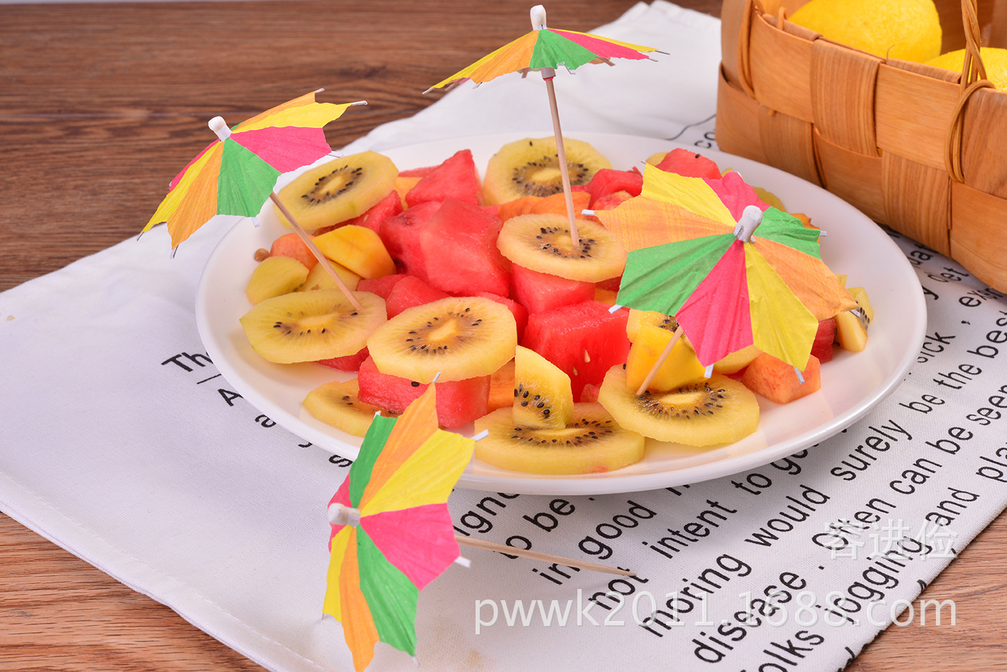 Umbrella Toothpick Cocktail Decoration Small Umbrella Signature Mini Floral Paper Umbrella Fruit Toothpick 144Box