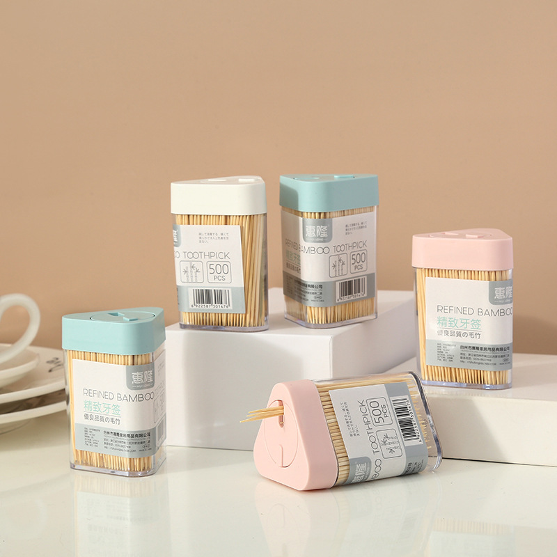 Huilong Boxed Household Natural Environmental Protection Bamboo Toothpick Disposable Double-Headed Portable Toothpick Artifact Wholesale