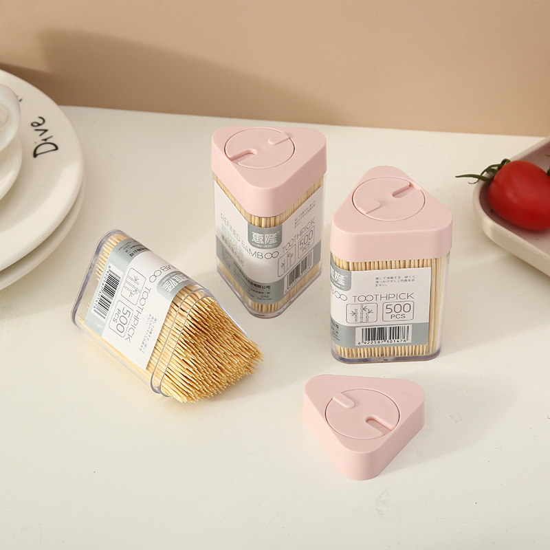 Huilong Boxed Household Natural Environmental Protection Bamboo Toothpick Disposable Double-Headed Portable Toothpick Artifact Wholesale