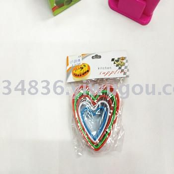Bake colorful 5 piece plastic cookie mold mousse doughnut vegetable cutting cookie cake mold