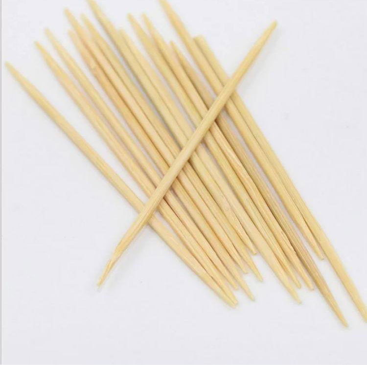 Flip Disposable Toothpick Portable Bamboo Two-Pointed Toothpick English Packaging Toothpick Household Fruit Toothpick