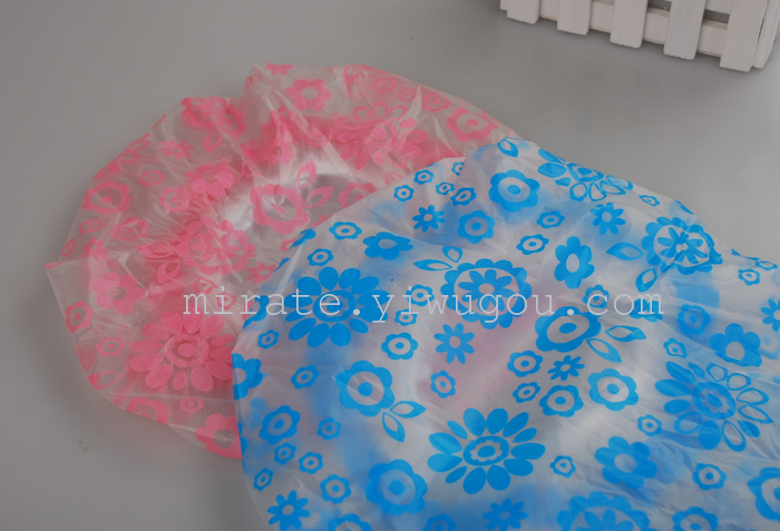 Supply of printed monochrome flowers lace lace shower cap Supply of printed monochrome flowers lace lace shower cap
