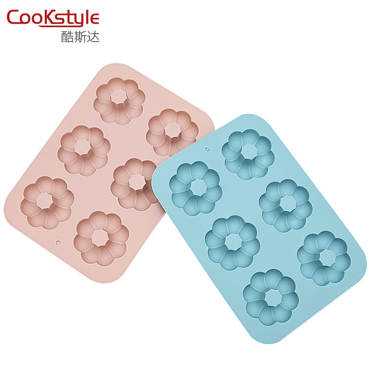 New Spot 6-Piece Flower Cake Mold Pudding Mold Silicone Cake Baking Mold DIY Muffin Mold