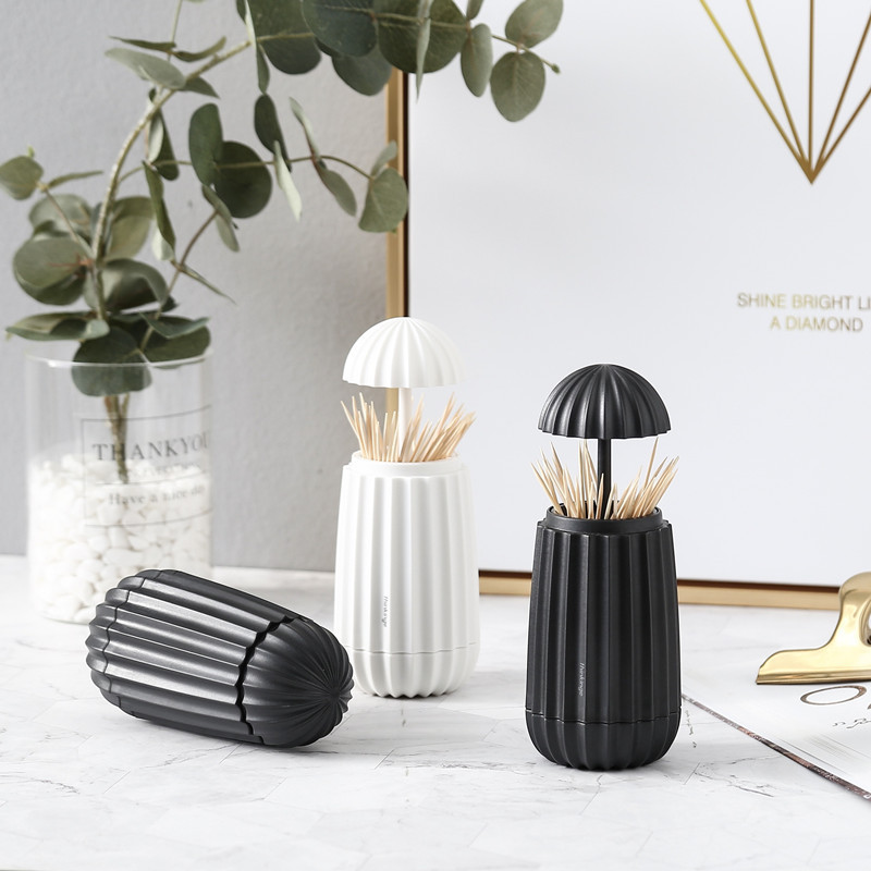 Nordic Ins Livingroom Toothpick Holder Portable Plastic Toothpick Holder Hand Pressure Automatic Toothpick Bottle Creative Toothpick Box