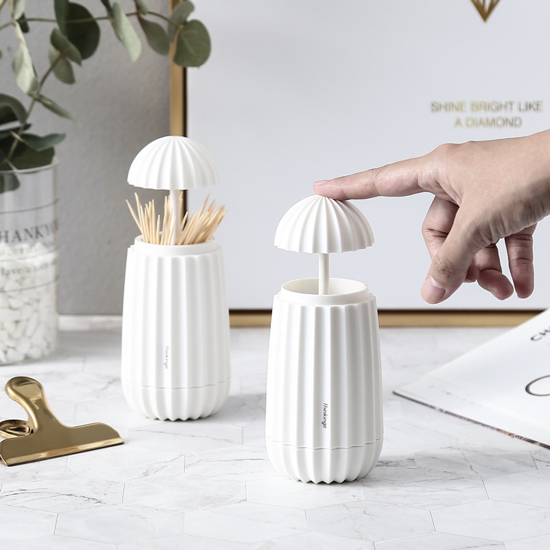 Nordic Ins Livingroom Toothpick Holder Portable Plastic Toothpick Holder Hand Pressure Automatic Toothpick Bottle Creative Toothpick Box