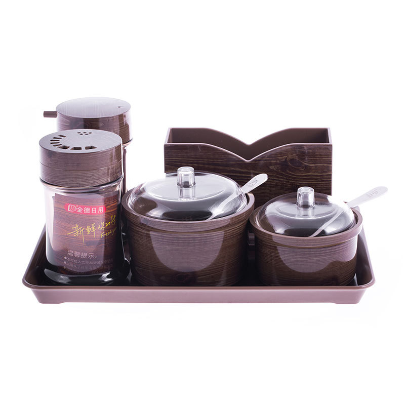 Acrylic Oil Bottle Condiment Bottle Toothpick Holder Sucrier Tissue Box Oil Bottle Tray Combination Set Oil Bottle Set