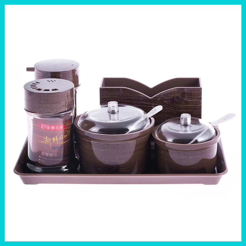 Acrylic Oil Bottle Condiment Bottle Toothpick Holder Sucrier Tissue Box Oil Bottle Tray Combination Set Oil Bottle Set
