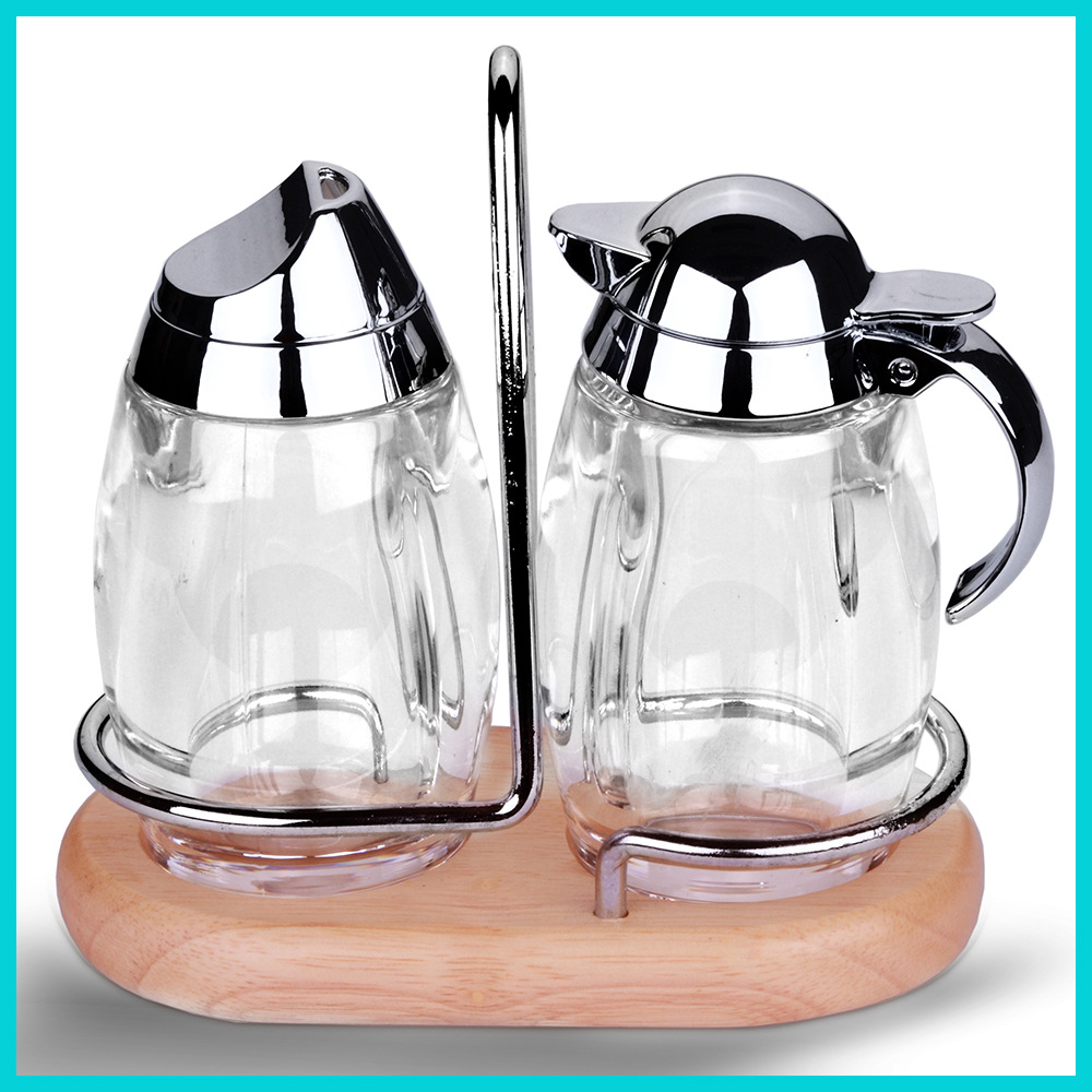Acrylic Oil Bottle Condiment Bottle Toothpick Holder Sucrier Tissue Box Oil Bottle Tray Combination Set Oil Bottle Set