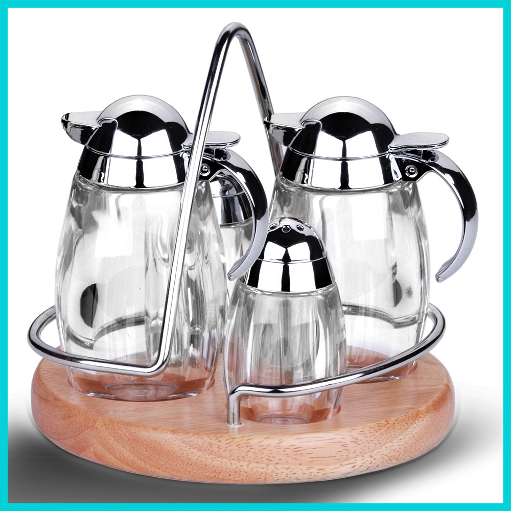 Acrylic Oil Bottle Condiment Bottle Toothpick Holder Sucrier Tissue Box Oil Bottle Tray Combination Set Oil Bottle Set