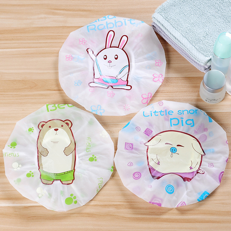 Cartoon Shower Cap Adult Waterproof Cute Women&#039;s Long Hair Bath Head Cover Shower Cap Thickened Shower Female Toupee