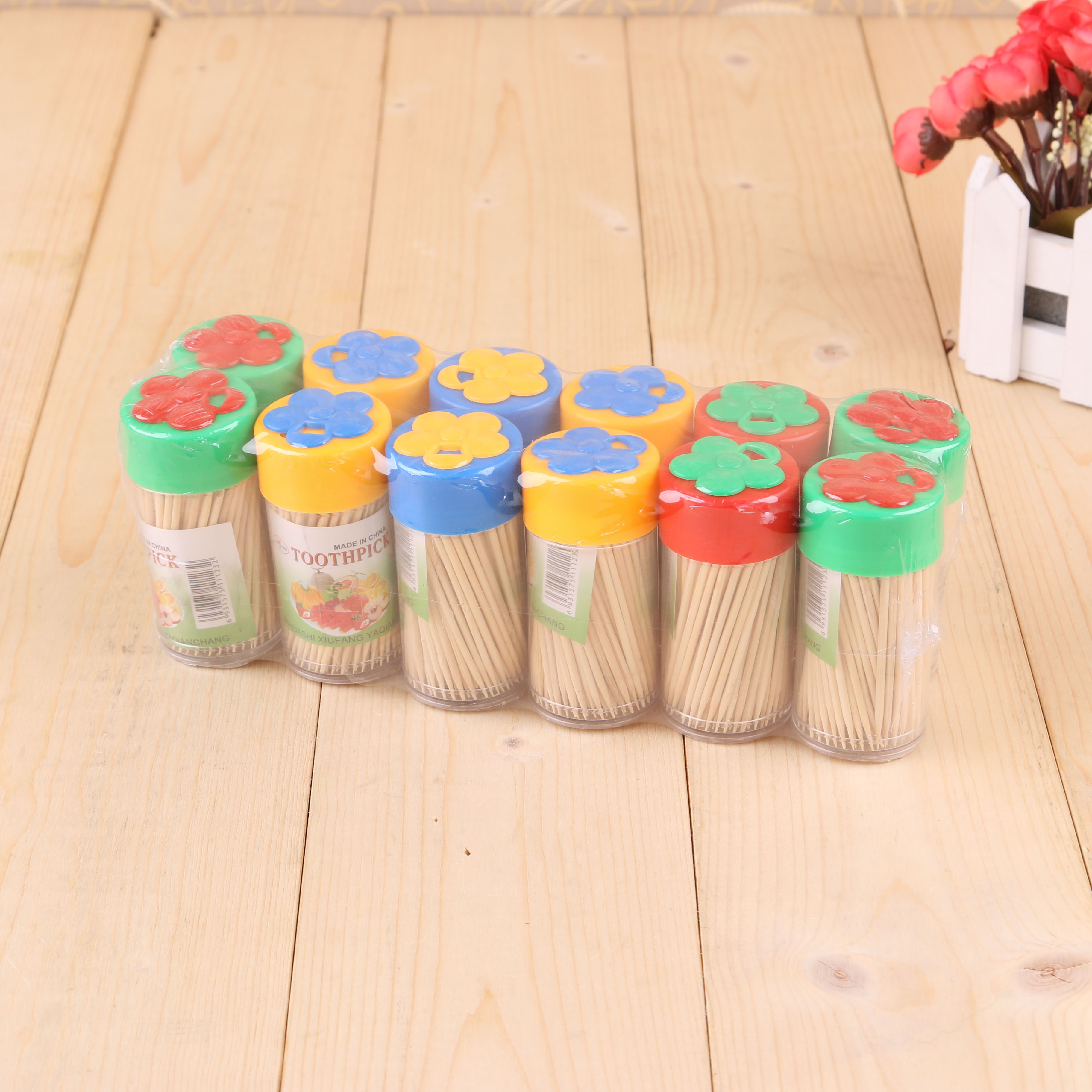 Toothpick bottle portable toothpick box, bamboo toothpick, double head, single-head fruit, household restaurant