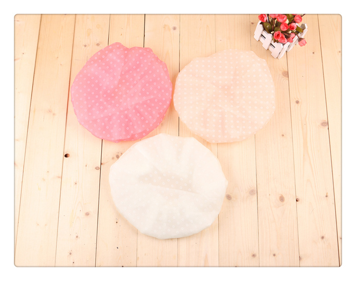 Double layer shower cap waterproof and elasticized female style with thick bath shampoo, dustproof kitchen shower cap. Double layer shower cap waterproof and elasticized female style with thick bath shampoo, dustproof kitchen shower cap.