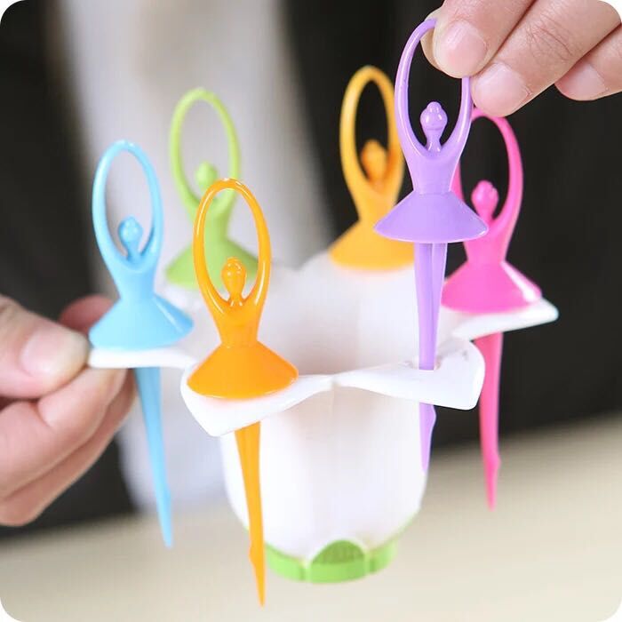 Fashion creative new bird flower love fruit fork fruit fork fruit set checked toothpick holder