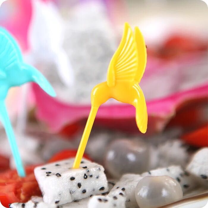 Fashion creative new bird flower love fruit fork fruit fork fruit set checked toothpick holder
