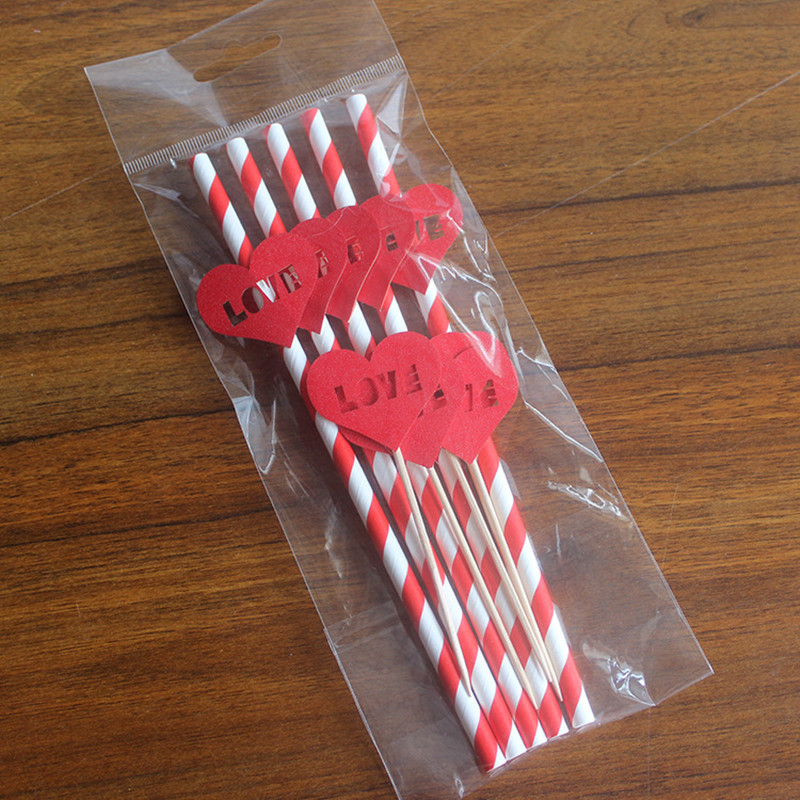 Creative disposable straw environmental paper straw toothpick set party props banquet decoration card wholesale
