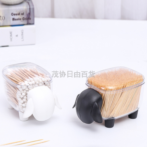Creative Little Sheep storage tank Plastic desktop storage box Toothpick cotton swab box