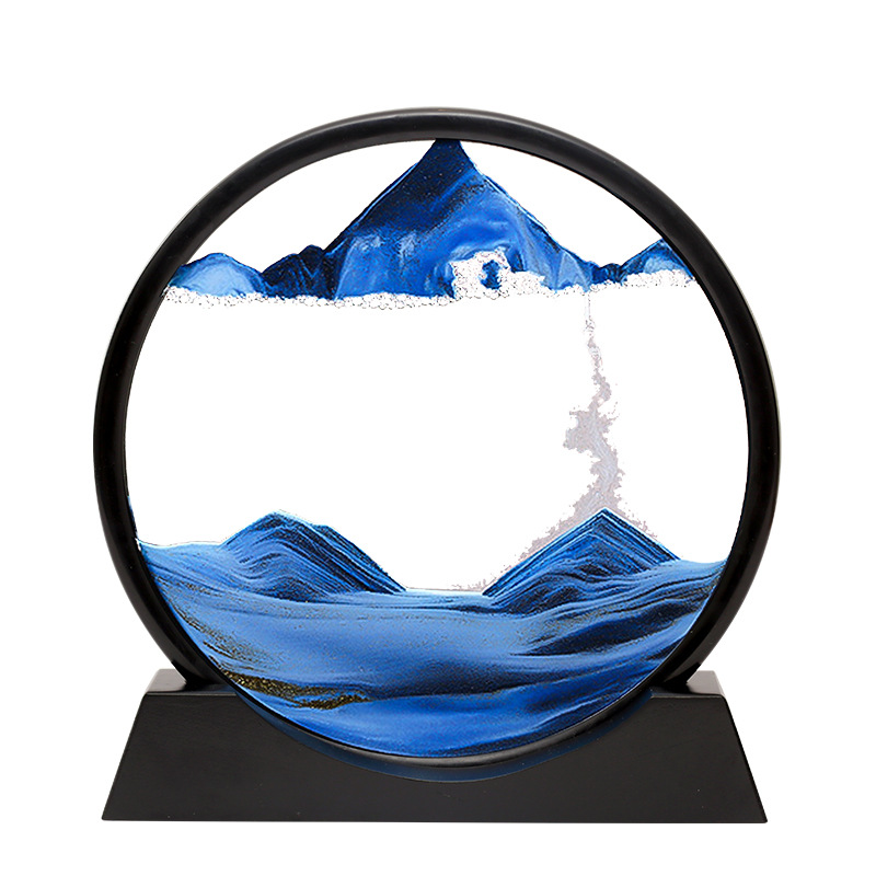 Factory Direct Sales round Quicksand Painting Glass Craft Gift Creative Home Decoration 3D Three-Dimensional Art Hourglass Ornaments