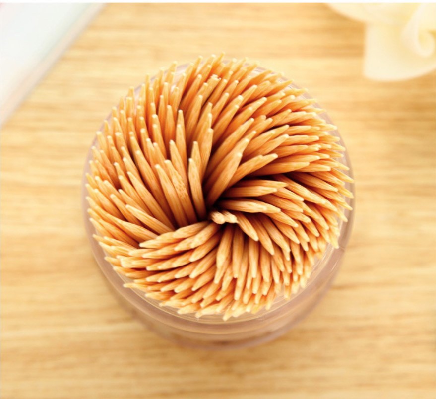 Bamboo Toothpick with Toothpick Box Disposable Double-Headed Toothpick Portable Thin Toothpick Hotel Household Pagoda Toothpick Wholesale