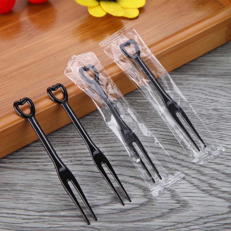 Fork Fruit Fork Cake Fork Children&#039;s Household Plastic Independent Packaging Fruit Toothpick Dessert Fork Pastry Fork