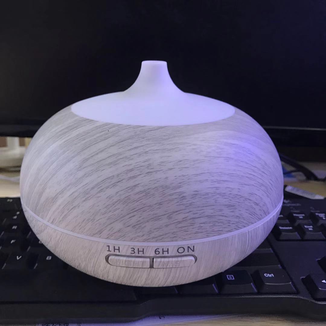 Wood Grain Aroma Diffuser Ultrasonic Bluetooth Remote Control Household Small Essential Oil Nebulizing Diffuser Office Aerosol Dispenser Water Oxygen Machine