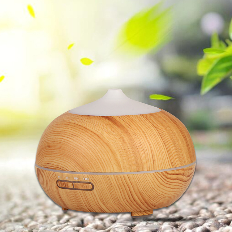 Wood Grain Aroma Diffuser Ultrasonic Bluetooth Remote Control Household Small Essential Oil Nebulizing Diffuser Office Aerosol Dispenser Water Oxygen Machine